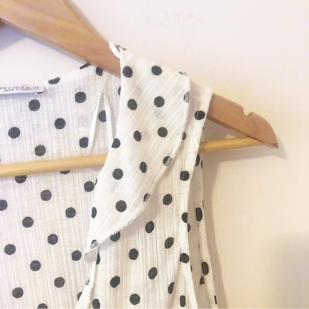 Zara Polka Dot Ruffle Tank Small - Picture 2 of 5